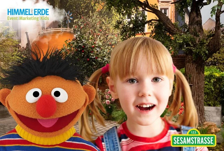 Ernie-Sesamstrasse-Fotobox-Digitale-Charakter-Integration-Event-Service